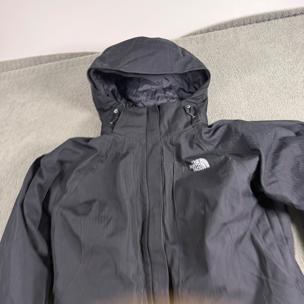The North Face Womens Black Hooded Fleece Lined Full Zip Jacket Size Medium